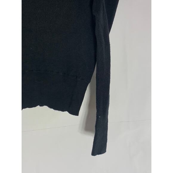 ASTR THE LABEL Women's Black Ribbed Puff Long Sleeve Surplice Top SZ XS - Picture 6 of 8